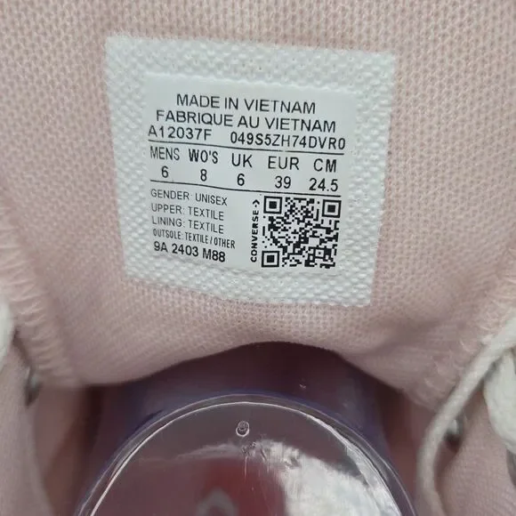 Converse Chuck Taylor All Star Hi Mushroom Garden Sneaker Blush Hush Womens 8 - Picture 8 of 8